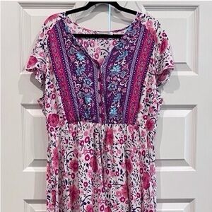 Floral, boho maxi dress. Size XXL. Excellent used condition.